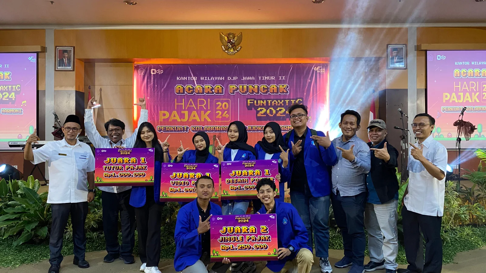 Moncer dalam Funtaxtic 2024 Tim Tax Center Politeknik Negeri Madiun Borong 4 Juara